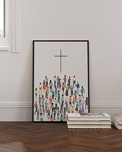 HAUS AND HUES Religious Wall Art – The Cross of Jesus Christ Poster, Christian Painting for Home or Church, Inspirational Biblical Print, Spiritual Catholic Artwork (Unframed, 24"x36") - Image 5
