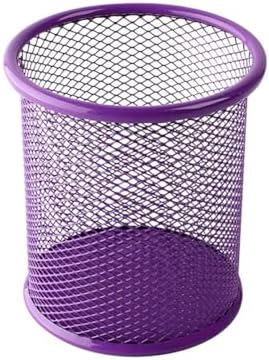 Pen Holder Cup Metal Mesh Pencil Holder Desk Pencil Cup Round Pen Organizing Cup Office Pen Organizer Cute Pencil Organizer for School Purple by Unknown