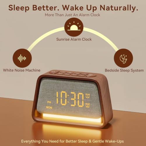 Vivilumens Alarm Clock with White Noise Machine Night Light for Bedroom - Image 5