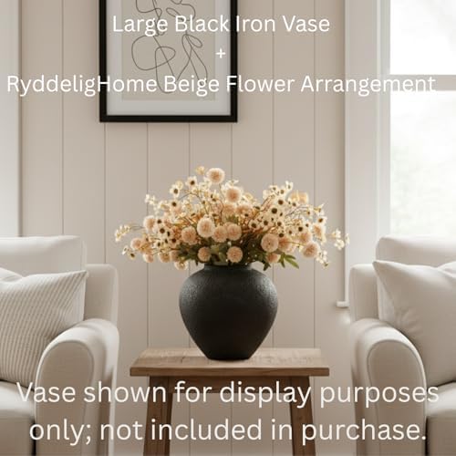Beige Silk Flower Arrangements Decor, Large Floral Centerpieces For Tables - Image 4
