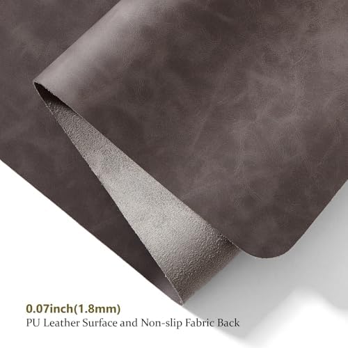 Distressed Leather Desk Mat - Non-Slip PU Desk Pad for Office and Home - Desk Organization and Accessories - Ideal for Large Mouse Pad and Desk Mats on Top of Desks(Slate Gray,36"x 17") - Image 3