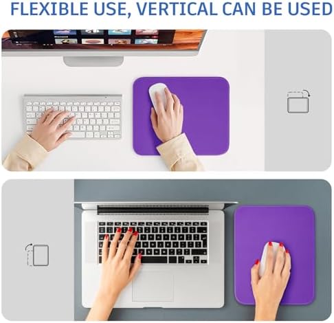 Purple Mouse Pad, Nice and Cute Mouse Pad, Splash-Proof Textured 10.2 x 8.2Inch, Stitched Edge Non-Slip Waterproof Rubber Mouse Pad - Image 2