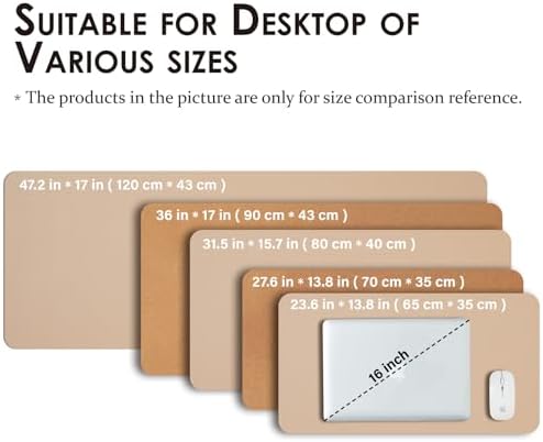 Large Cork Desk Mat - 47.2"x 17" Desk Pad for Office and Home - Ideal for Large Mouse Pad and Desk Mats on Top of Desks(Apricot) - Image 5