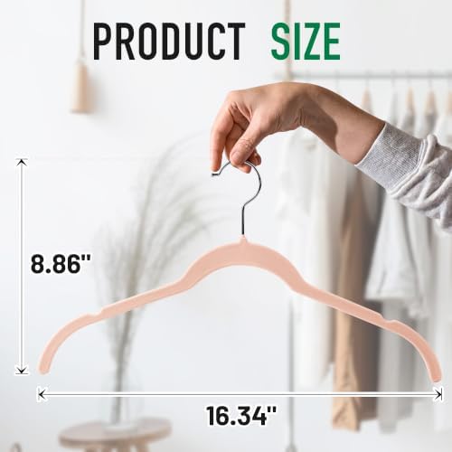 Sishynio Premium Velvet Shirt Hangers 30 Pack, Non-Slip 360° Swivel Hook Space-Saving Felt Hanger, Slim Flocked Hangers for Blouses, Strappy Dresses, Tank Tops(Pink) - Image 3