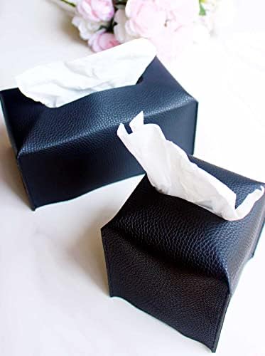 Leather Tissue Box Cover Square – Tissue Holder with Bottom Belt [JESMINI, Black] Aesthetic PU Leather Tissue Box Holder Decorative for Bathroom, Home Office Decor - Image 6