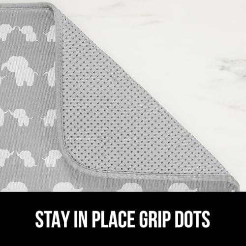 GORILLA GRIP Ultra Absorbent Microfiber Dish Drying Mat, 16x18, Elephants - Image 4