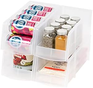 IRIS USA 4-Pack, Large Plastic Stackable Storage Bin Organizer, Clear by IRISUSA