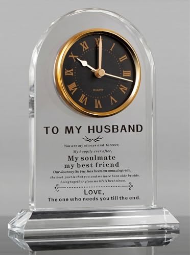 Gifts for Husband from Wife, Romantic Anniversary Glass Clock by WinTaim