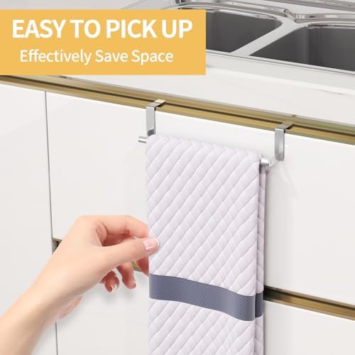STWWO Kitchen Towel Holder for Cupboard Brushed Nickel - Image 5