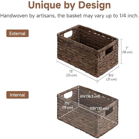 StorageWorks Storage Baskets for Organizing,Hyacinth Storage Baskets,2-Pack - Image 2