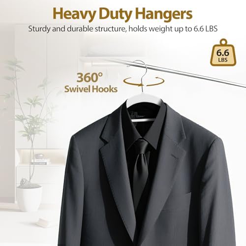 Plastic Hangers 50 Pack, 16.5" Non-Slip Clothes Hangers Heavy Duty - Image 4