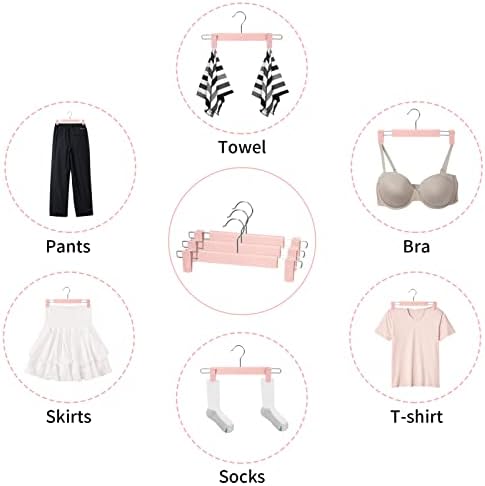 Pants Hangers with Clips, Skirt Hangers, 10 Pack, Pink - Image 6
