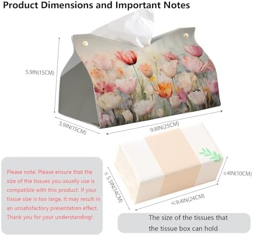 Spring Floral Tissue Box Cover Rectangle for Office Desk Decor - Image 7