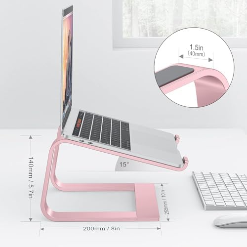 OMOTON Laptop Stand, Detachable Mount for MacBook Air/Pro Dell HP Rose Gold - Image 2