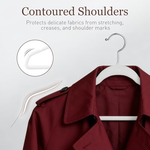 Velvet Hangers 100 Pack, 17.5" Non-Slip Clothes Hangers, White - Image 5