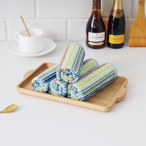 Oeleky Kitchen Dishcloths for Washing Dishes, Ultra Absorbent Dish Rags, Cotton Cleaning Cloths Pack of 16, 12x12 Inches (Mix-1, 12x12 inch) - Image 5