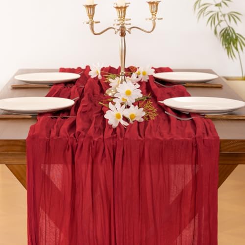 Cheesecloth Table Runner Fall Boho Wedding Birthday Party Home Decor - Image 2