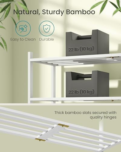 SONGMICS Bamboo Shoe Rack, 3-Tier Stackable Shoe Organizer, for 12-16 Pairs - Image 4