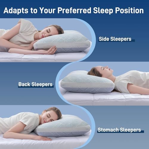 Lyralith Shredded Memory Foam Cooling Soft Bamboo Viscose Pillows King Set of 2, Adjustable Hypoallergenic Hotel Quality Bed Pillows for Side, Stomach or Back Sleeper, Oeko-TEX Certified - Image 5