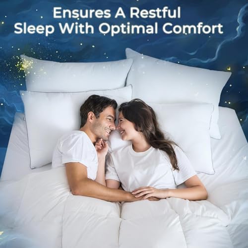 Sasttie Queen Size Pillow, Hotel Collection Single Bed Pillow for Side, Back, and Stomach Sleepers - Down Alternative Plump Filling - White, Set of 1, Queen, 20x30 Inches - Image 6