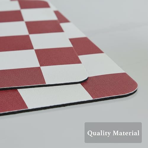 Ohocut Checkered Dish Drying Mat for Kitchen Counter, Coffee Bar Station Accessories, Retro Cute Aesthetic Modern Absorbent Drainer Mat Kitchen Drying Mat Easy Clean (Red, 24" x 16") - Image 6