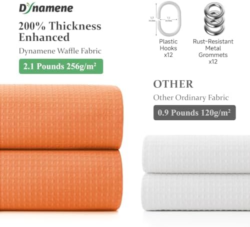 Dynamene Stall Waffle Shower Curtain 256GSM Heavy Fabric 60x72 Burnt Orange - Image 5