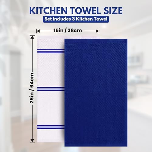 Infinitee Xclusives Kitchen Towels - 3 Pack - Cotton Dish Towel |15" x 25"| - Image 4