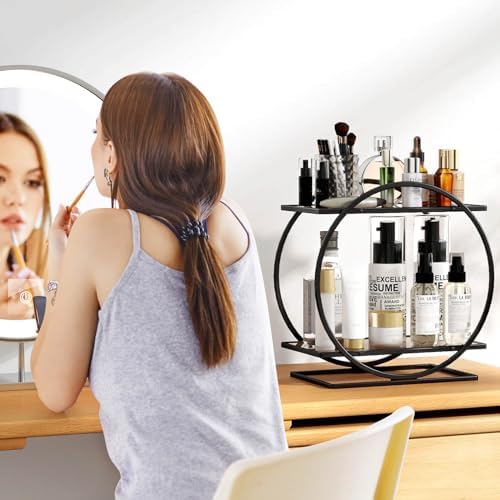 Bathroom Countertop Organizer, Black Perfume Organizer for Dresser - Image 2