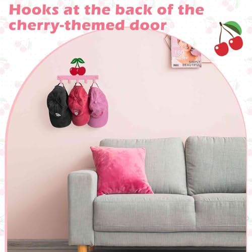 Reallnaive Cherry Bathroom Decor Over The Door Hooks Pink Cute Door Hanger - Image 2
