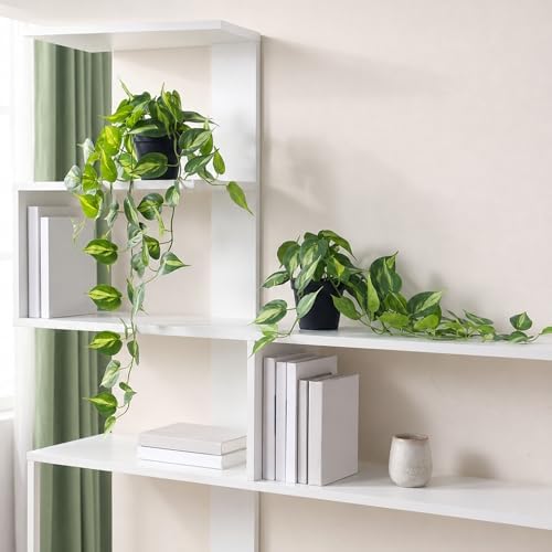 Fake Pothos Hanging Plants Artificial Ivy Vines with Pots - Realistic Indoor Greenery Decor, Low Maintenance Faux Home Decoration (1 PCS) - Image 6