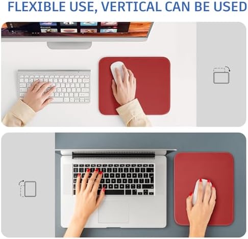 red Mouse Pad, Nice and Cute Mouse Pad, Splash-Proof Textured 10.2 x 8.2Inch, Stitched Edge Non-Slip Waterproof Rubber Mouse Pad - Image 2