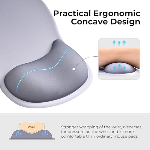 EooCoo Mouse Pad with Gel Wrist Rest, Ergonomic Mousepad Wrist Alignment - Image 2