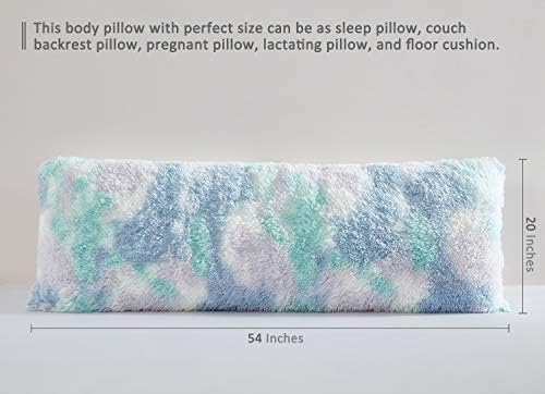 Cozy Plush Fur Body Pillow 20X54 Inches with Premium Filling, Ultra Soft Bed and Sofa Pillow, Vibrant Pastel Colors on Long Pillow, Big Hug Double Pillow, Pregnancy Pillow, Warm Fascinating - Image 3