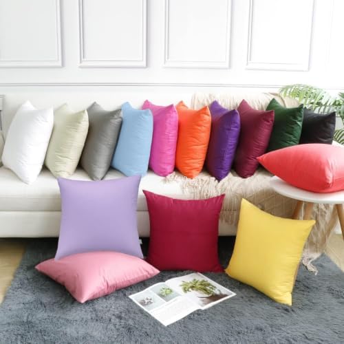Thmyo 4-Pack 100% Cotton Solid Decorative Throw Pillow Case 18x18inch - Image 4