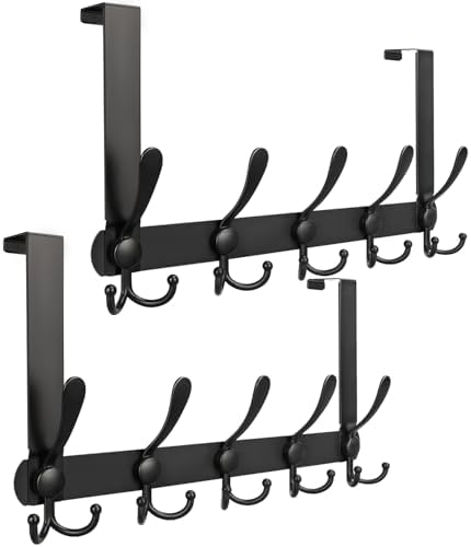 DkOvn 2 Pack Over The Door Hooks, No Assembly Required Door Hanger Hook by DkOvn
