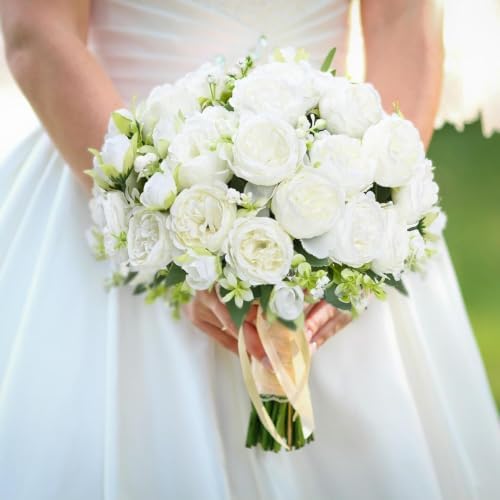 8 Packs Peonies Artificial Flowers, White Silk Flowers Artificial Peonies - Image 5