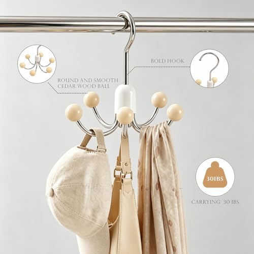 2 Pack 360° Swivel Hoodie Hangers Tank Top Hanger Bra Organzier Apricot - Image 2