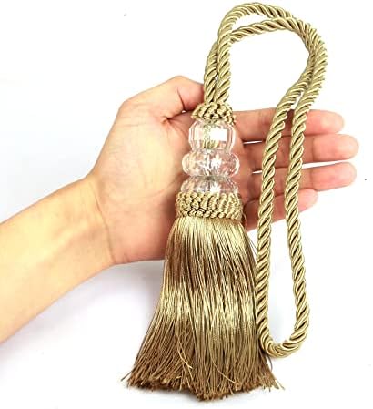 6 Pack Curtain Tiebacks with Tassel, Gold - Image 3