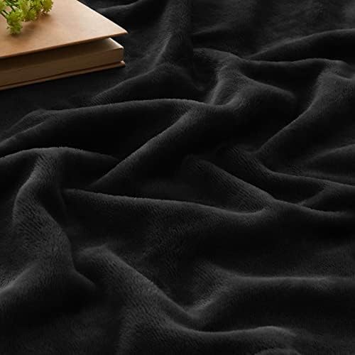 BEDELITE Fleece Blanket Soft Plush Twin Size Blanket Black 60"x80" - Image 3
