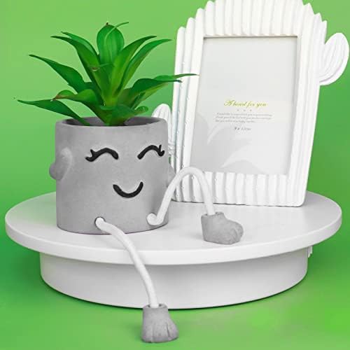 Zerzsy Artificialplant Succulents in Cement Pots with Hanging Leg, Kitchen Shelf Decoration,Bathroom Mini Plants Decor, Shelf Decor Accents, Office Wall Decoration - Set of 1 - Image 2