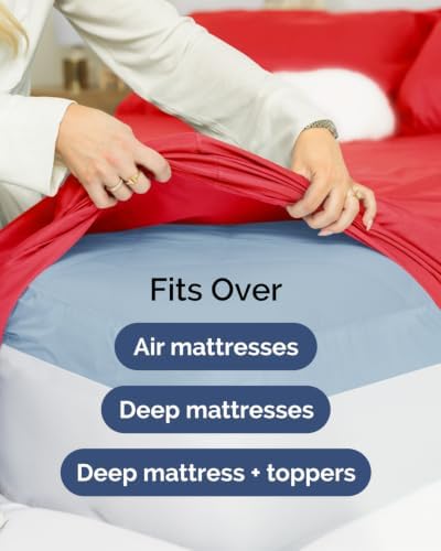CGK Linens 2 Pack Extra Deep Twin XL Fitted Sheets - Red - Image 7