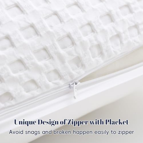 PHF Cotton Waffle Body Pillowcase 20" x 54", White, No Insert - Image 4