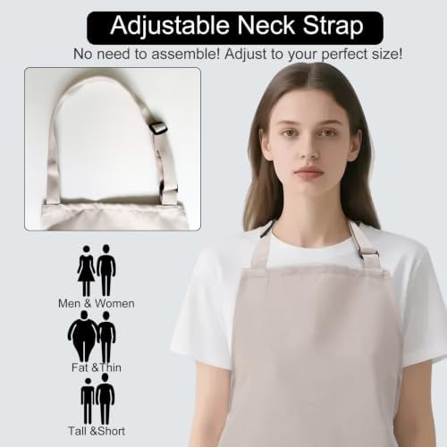 Kitchen Bib Chef Apron for Women Men with Pockets - Image 6