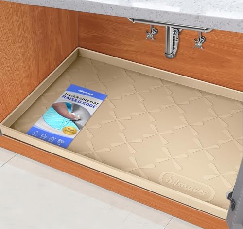 SIKADEER Waterproof Under Sink Mat 40" x 22" Silicone Mat Cabinet Protector by SIKADEER