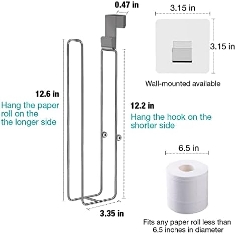 Conworld Toilet Paper Holder Brushed Nickel for 6 Roll Tissue, 2 Packs Bathroom Toilet Paper Storage Over The Tank, Stainless Steel Rustproof Hanging Toilet Roll Holder for Bathroom, RV, Camper,Silver - Image 4