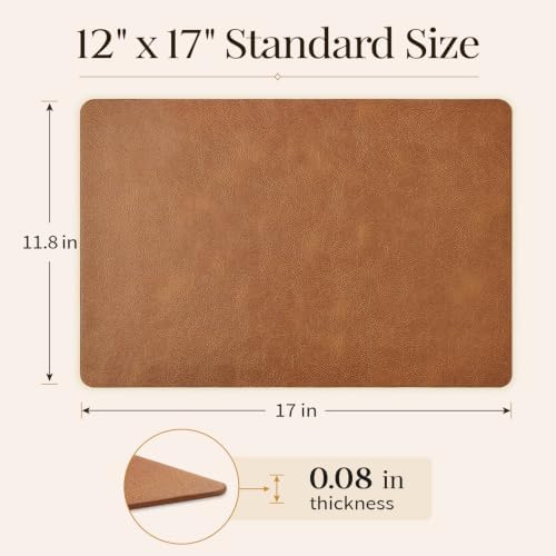 Homaxy Vinyl Heat Resistant Placemats Set of 6, Reddish Brown - Image 5