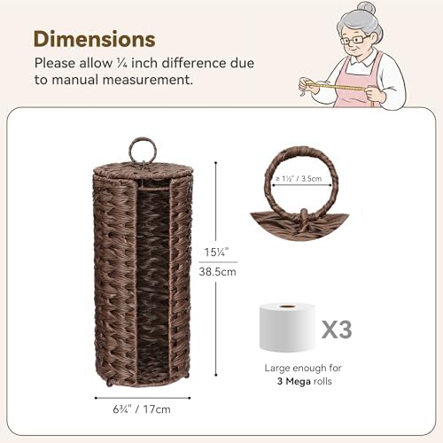GRANNY SAYS Toilet Paper Storage Basket with Lid, Toilet Paper Holder Stand - Image 6