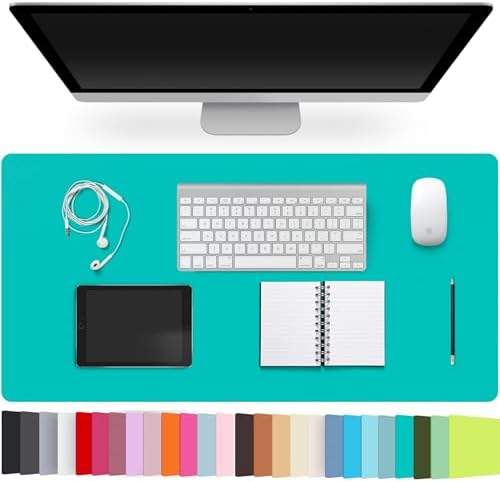 Leather Desk Pad Protector,Non-Slip Desk Pad(BrightGreen, 31.5" x 15.7") by CADONO