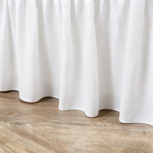 RIMELA White Bed Skirt Queen Size 12 Inch Drop, Wrap Around Elastic Adjustable Bedskirt, Bed skirting Dust Ruffle for Bed Frame & Box Spring Soft Durable Fabric Machine Washable Easy to Install - Image 5