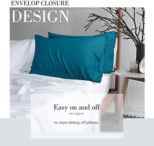 WishSmile Teal Cooling Pillowcases,2 Pack,20x36 inches - Image 4